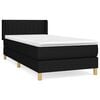 vidaXL Boxspring met matras stof zwart 90x200 cm