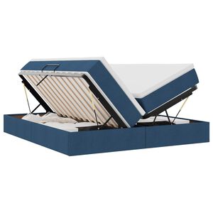 vidaXL Opbergbed met matras met matras Blauw 180 x 200 cm Polyester