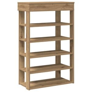 vidaXL Schoenenrek 60x30x98 cm bewerkt hout artisanaal eikenkleur