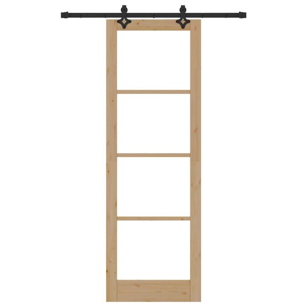 vidaXL Schuifdeur Naturel 78 x 232 cm Massief grenenhout en glas