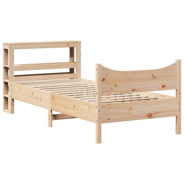 vidaXL Bedframe met hoofdbord massief grenenhout 90x200 cm