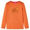 Kindershirt met lange mouwen 128 oranjebruin