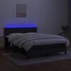vidaXL Boxspring met matras en LED stof zwart 140x190 cm