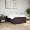 vidaXL Boxspring met matras stof donkerbruin 140x190 cm