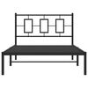 vidaXL Bedframe met hoofdbord metaal zwart 107x203 cm