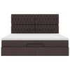 vidaXL Ottoman bed met matras 160x200cm stof donkerbruin