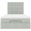vidaXL Ottoman bed met matrassen en LED's 120x200cm fluweel lichtgrijs
