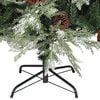 vidaXL Kerstboom met dennenappels 195 cm PVC en PE groen en wit