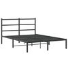 vidaXL Bedframe met hoofdbord metaal zwart 140x190 cm