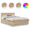 vidaXL Bedframe met hoofdeinde Sonoma Eiken 160 x 200 cm Bewerkt hout