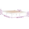 vidaXL Bedframe massief hout wit 135x190 cm