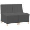 vidaXL Modulaire Bankeenheid Armlos 2 st Donkergrijs Katoen Stof