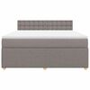 vidaXL Boxspring met matras stof taupe 180x200 cm