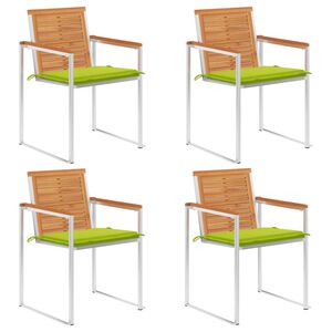 vidaXL Tuinstoelen 4 st met kussens massief acaciahout