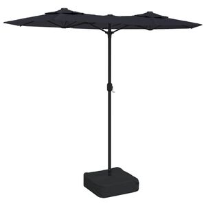 vidaXL Parasol dubbel dak 316x145 cm zwart
