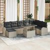 vidaXL Tuin Sofa Set met kussen 9 pcs Lichtgrijs