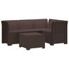 vidaXL 4-Persoons Tuinbank Rieten Look PP Bruin