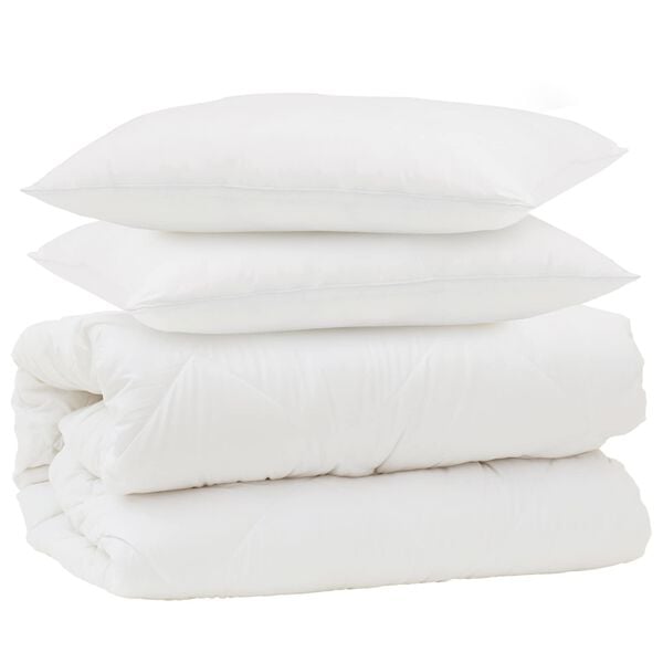 vidaXL Dekbed Set met kussen 3 pcs Wit Microfiber en Dons Feather