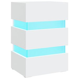 326846 vidaXL Nachtkastje LED 45x35x67 cm bewerkt hout wit