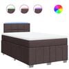 vidaXL Boxspring met matras stof donkerbruin 120x200 cm