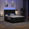 vidaXL LED Box Spring Bed met matras Zwart 140 x 200 cm Stof