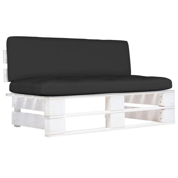 vidaXL Tuinmiddenbank pallet ge&iuml;mpregneerd grenenhout wit