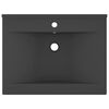 vidaXL Wastafel met kraangat 60x46 cm keramiek mat donkergrijs