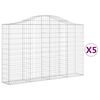 vidaXL Schanskorven 5 st gewelfd 200x30x120/140 cm ijzer