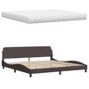 vidaXL Bed met matras "Hanko" stof donkerbruin 200x200 cm