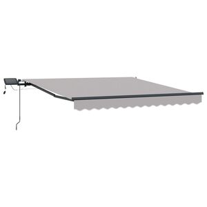 vidaXL Uitschuifbare luifel Lichtgrijs 300 x 250 cm Stof en Aluminium