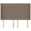 vidaXL Hoofdbord met randen 147x16x118/128 cm stof taupe