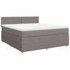 vidaXL Boxspring met matras stof taupe 180x200 cm