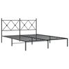 vidaXL Bedframe met hoofdbord metaal zwart 150x200 cm