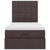 vidaXL Ottoman bed met matras en LED's 100x200cm stof donkerbruin