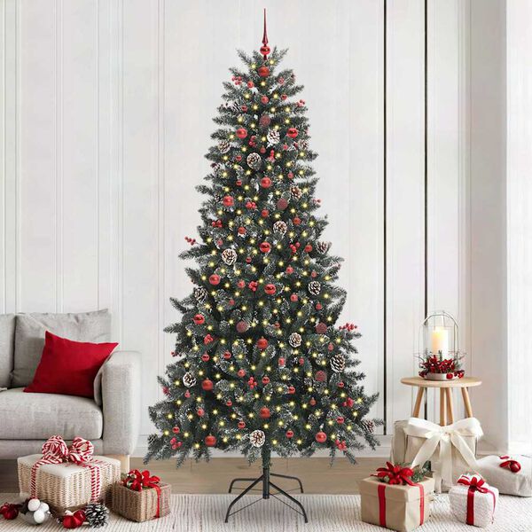 vidaXL Kunstkerstboom met 300 LED Groen 240 cm PVC en Plastic en Staal
