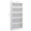 vidaXL Boekenkast 5 schappen 80x24x175 cm bewerkt hout hoogglans wit
