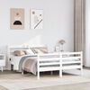 vidaXL Bedframe met hoofdbord massief grenenhout wit 150x200 cm