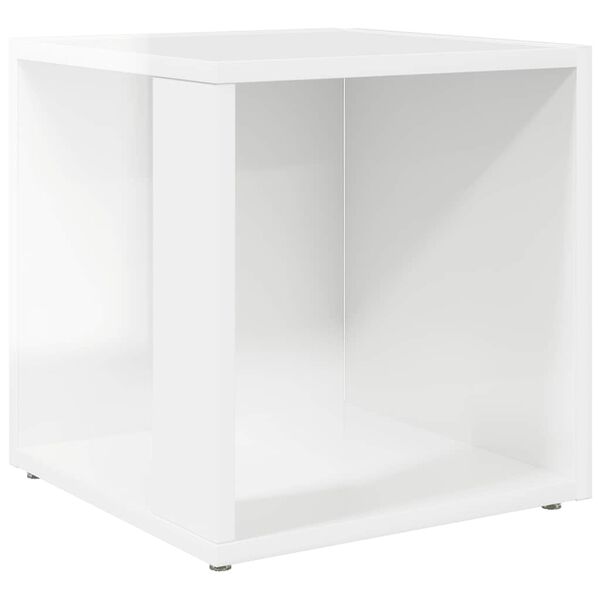 vidaXL Bijzettafel 33x33x34,5 cm spaanplaat hoogglans wit