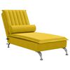 vidaXL Massage chaise longue met bolster fluweel geel