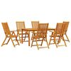 vidaXL Tuin eettafelset 7 st Bruin Massief Acaciahout
