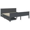 vidaXL Bedframe met 2 lades massief grenenhout donkergrijs 200x200 cm