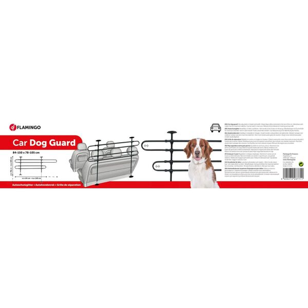 FLAMINGO Autohondenrek Sima 2 stangen en 2 bevestigingsopties zwart