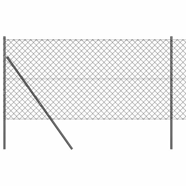 vidaXL Afrasteringspaal Grijs 25 x 1 m (60 x 60 mm gaas) Staal