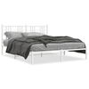 vidaXL Bedframe met hoofdbord metaal wit 150x200 cm