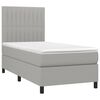 vidaXL Boxspring met matras en LED stof lichtgrijs 90x190 cm