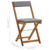 vidaXL 3-delige Bistroset inklapbaar met kussens massief acaciahout