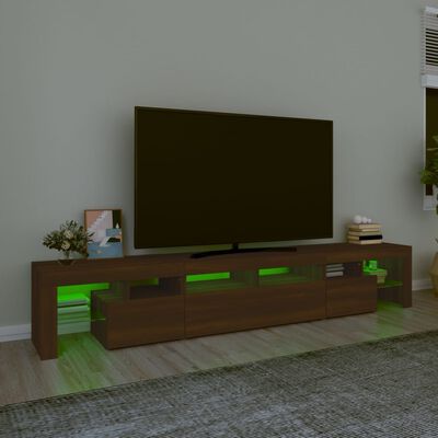 vidaXL Tv-meubel met LED-verlichting 230x36,5x40 cm bruin eikenkleur