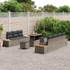 vidaXL Tuinbankenset 10 pcs Grijs poly rattan