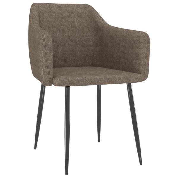 vidaXL Eetkamerstoelen draaibaar 2 st stof taupe
