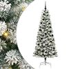 vidaXL Kunstmatige Inklapbare Kerstboom 300 LED's Groen en Wit 210 cm